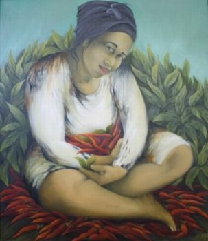 "Woman with Chillies in her lap"