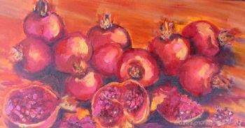 "Pomegranates on wood"
