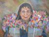 "Farmgirl with flowers"