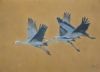 "Blue Cranes in Flight"