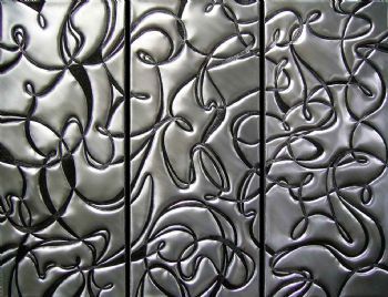 "Threads Triptych Abstract in Metal 1/1"
