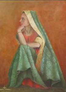 "Traditional Indian Dancer in Repose"