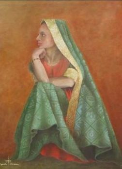 "Traditional Indian Dancer in Repose"