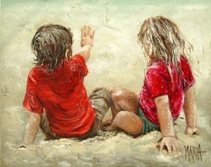 "Tweeling Op Strand"