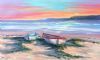 "Twilight Macasar Seascape with Boats"