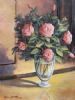 "roses in glass vase"