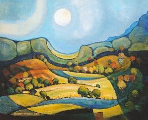 "Landscape with Full Moon"