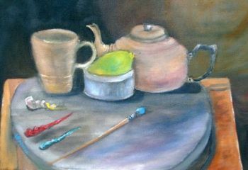 "Tea Time On Granite Palette"