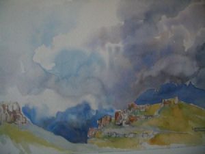 "Storm Gathering Drakensburg"