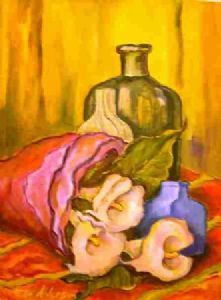 "Glassjars and Arum Lilies"