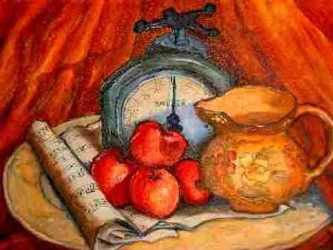 "Still Life With Salter Scale and Fruit"