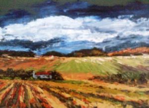"Farmhouse and Vineyard landscape"