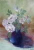 "Lilac Roses in Ebony Vase"