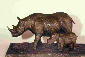 "Rhinoceros and Calf"