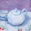 "White Teapot on Strawberries"