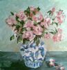 "Roses in Blue Vase"