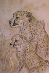 "Cheetah Mother and Child"