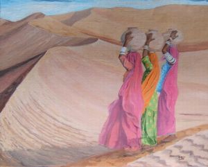 "Three Water Carriers in Desert"