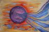 "Purple Moon Burst With Red Chillies"