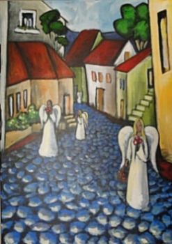 "angels with flowers"