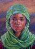 "African Girl in Green Cloth"