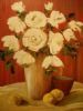 "White Roses in Vase"