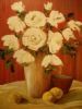 "White Roses in Vase"