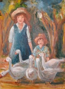 "Sisters with Geese"