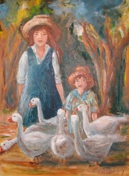 "Sisters with Geese"