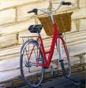 "Red delivery bike"