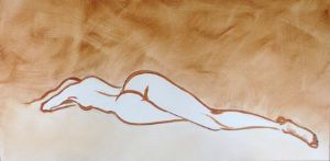 "sepia nude lying"