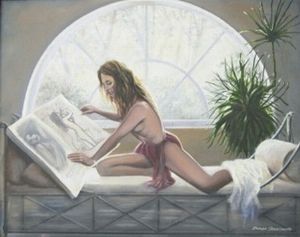 "Girl with Sketch Book"