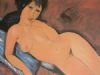 "Modigliani Nude on Blue Cushion"