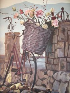 "Bicycle with Basket of Roses"