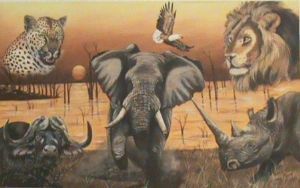 "Sunset Big Five with Fish Eagle"