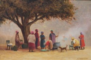 "African Women Cooking"