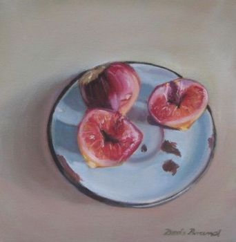 "Enamel Plate with Figs"