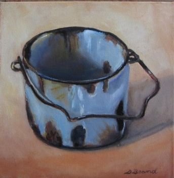 "Old Enamel Milk Bucket"