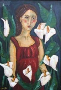 "Lady With Arums"