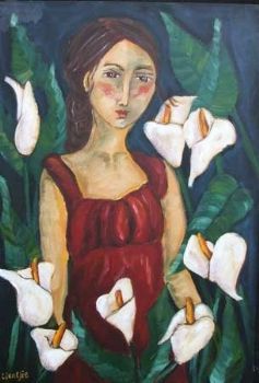 "Lady With Arums"