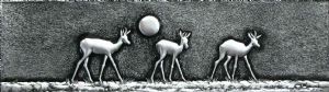"Springbok Silhouette in Metal Sculpture 1/1 "