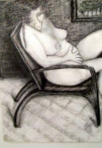 "Pregnant Nude in Chair"
