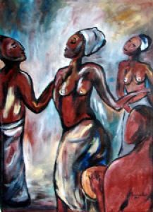 "Africa - Dancing Girl and Drummer"