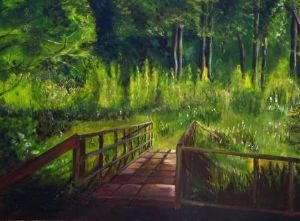 "Gardenscape IV: Meadow Bridge"