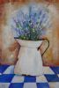 "Lavender Flowers in an Enamel Jug"