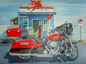 "Harley Davidson and Gas Station"