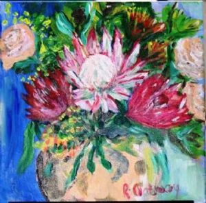 "Proteas from my garden"