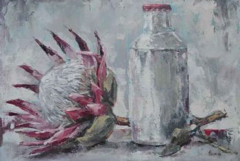 "Protea with Milk Bottle"