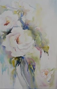 "Roses in shades of white"