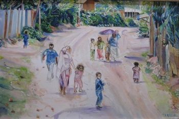 "Ethiopian Figures in Landscape"
